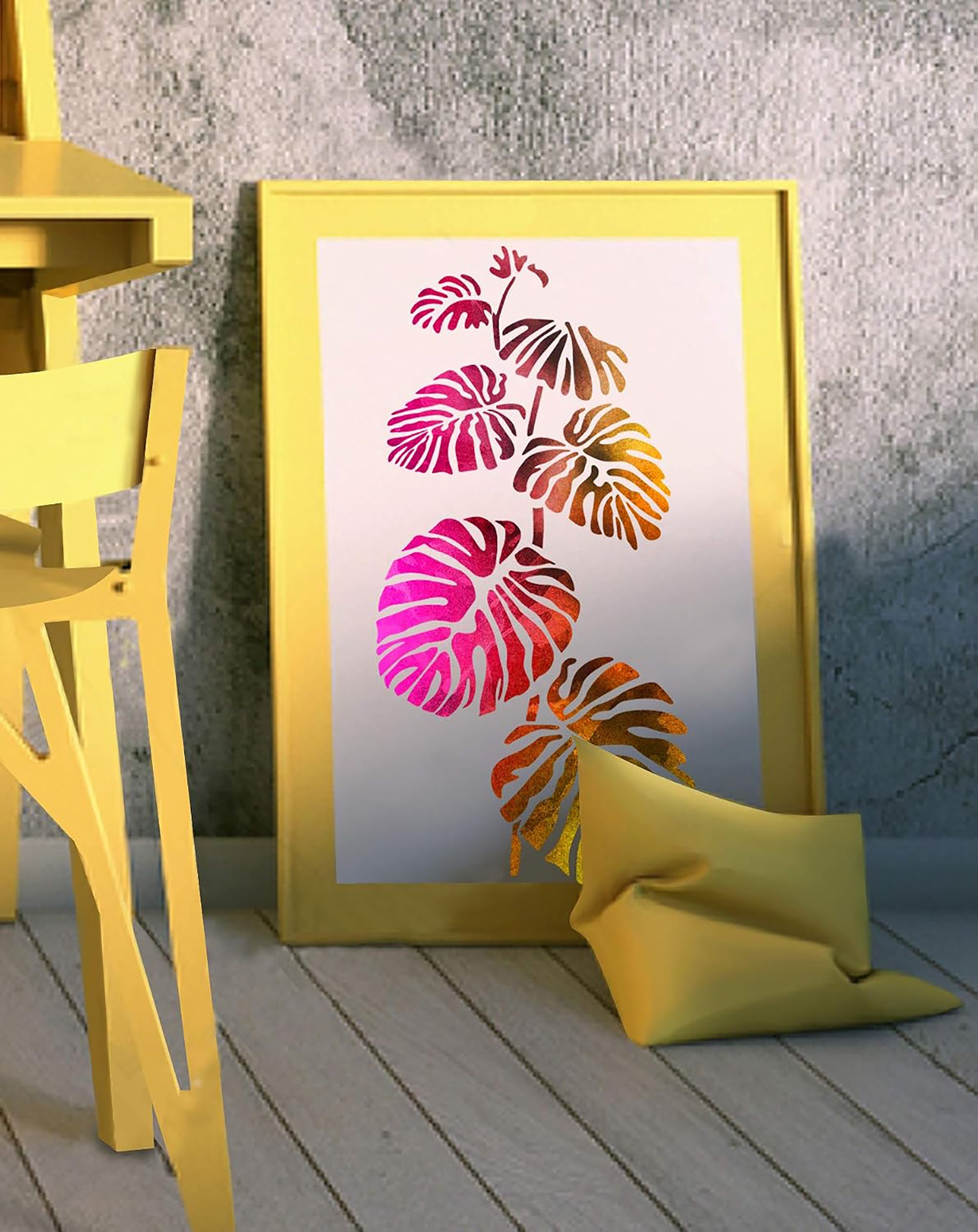 reusable leaf stencil for fabric painting