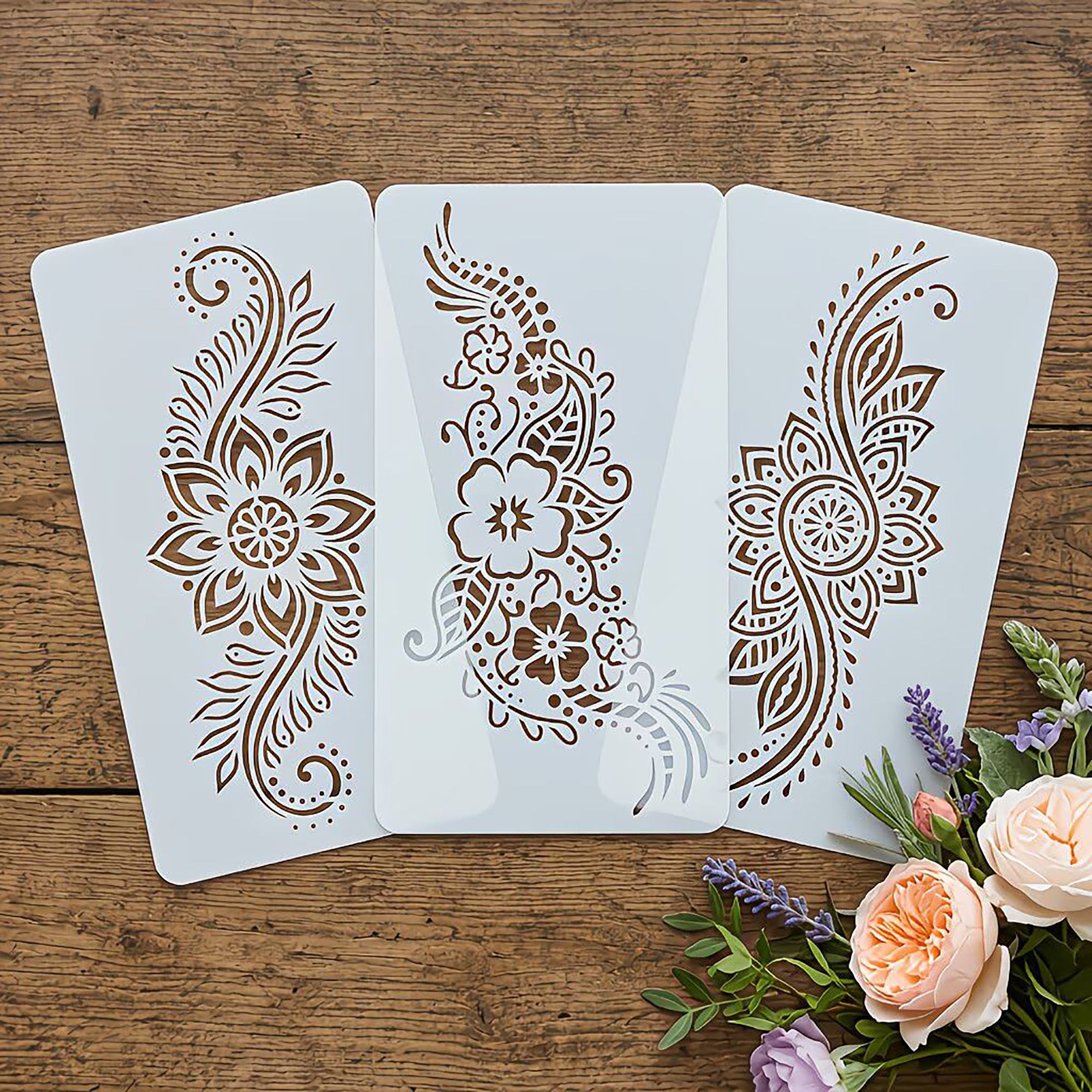 washable mehndi stencil for canvas painting