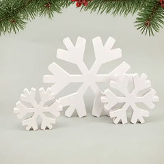 farmhouse snowflake tabletop decor
