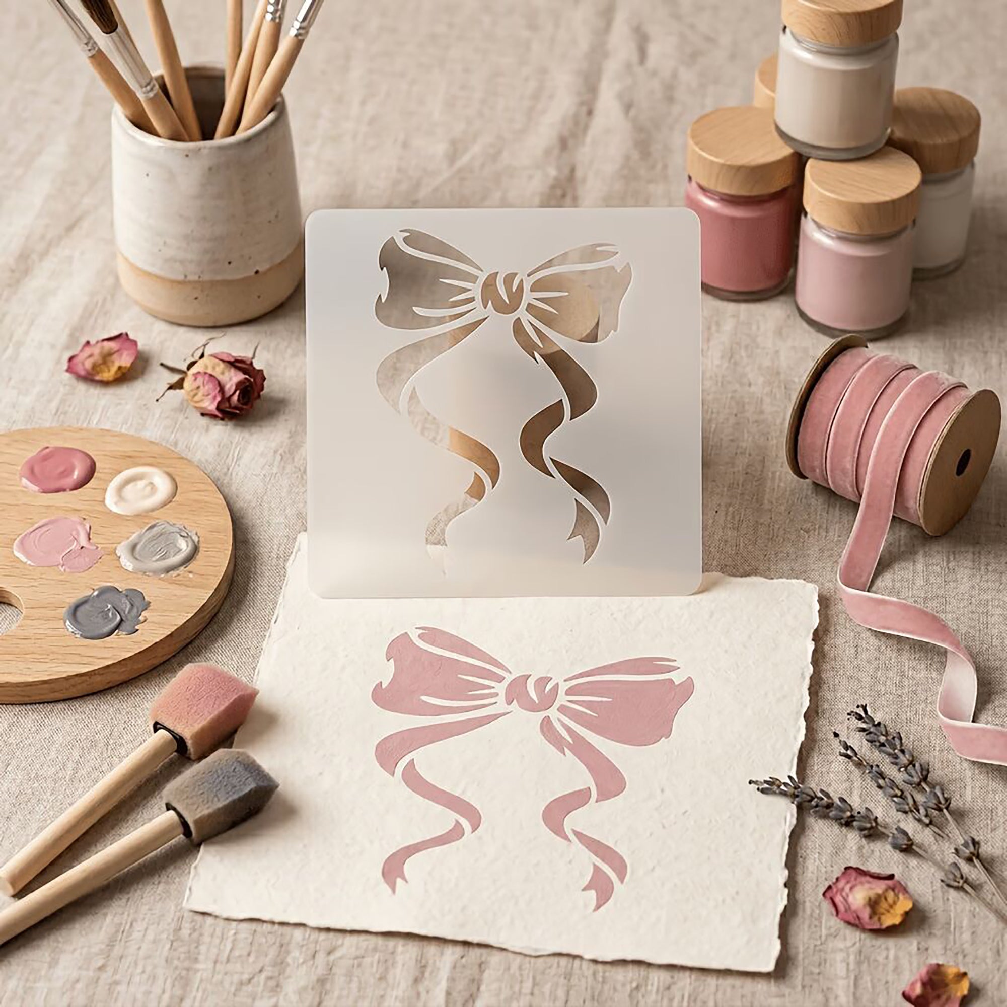 bow stencil for furniture painting