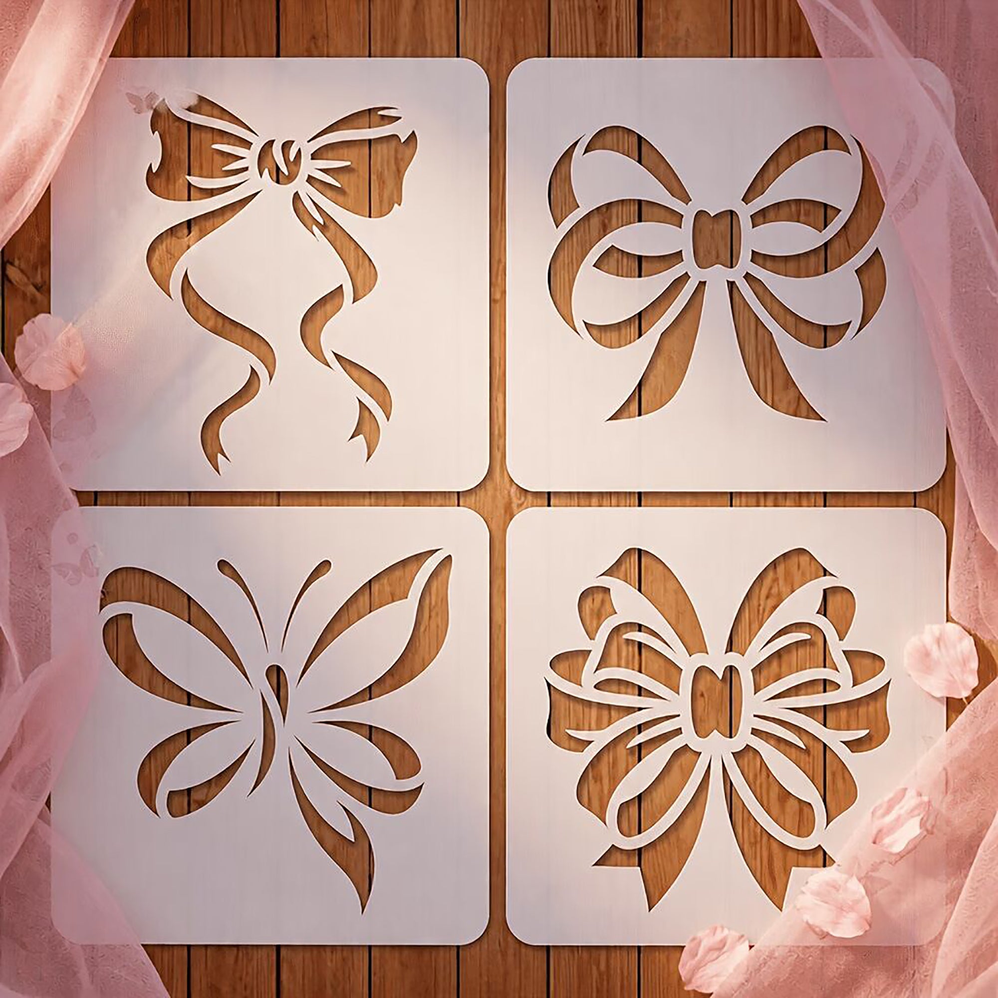 diy bow stencil for resin and craft projects