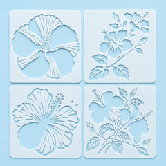 reusable hibiscus flower stencil for diy crafts