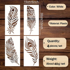 boho feather stencil for wall art