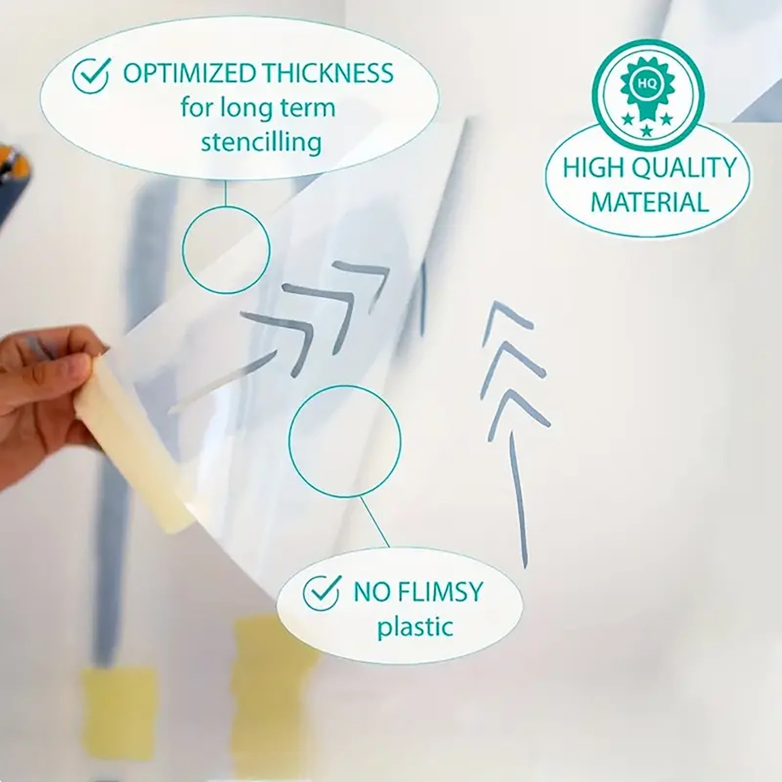 Made with durable, reusable plastic, these stencils a