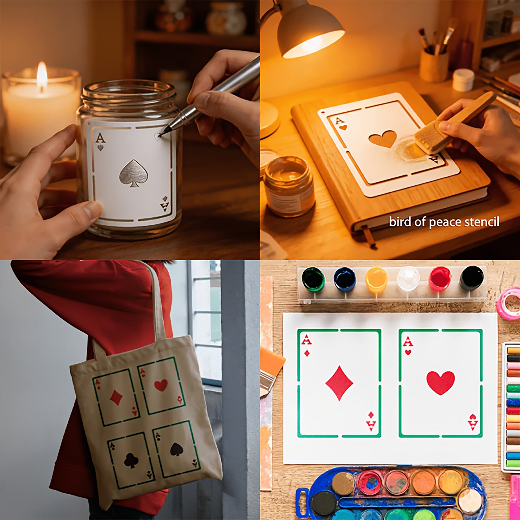 playing card stencil for diy craft projects