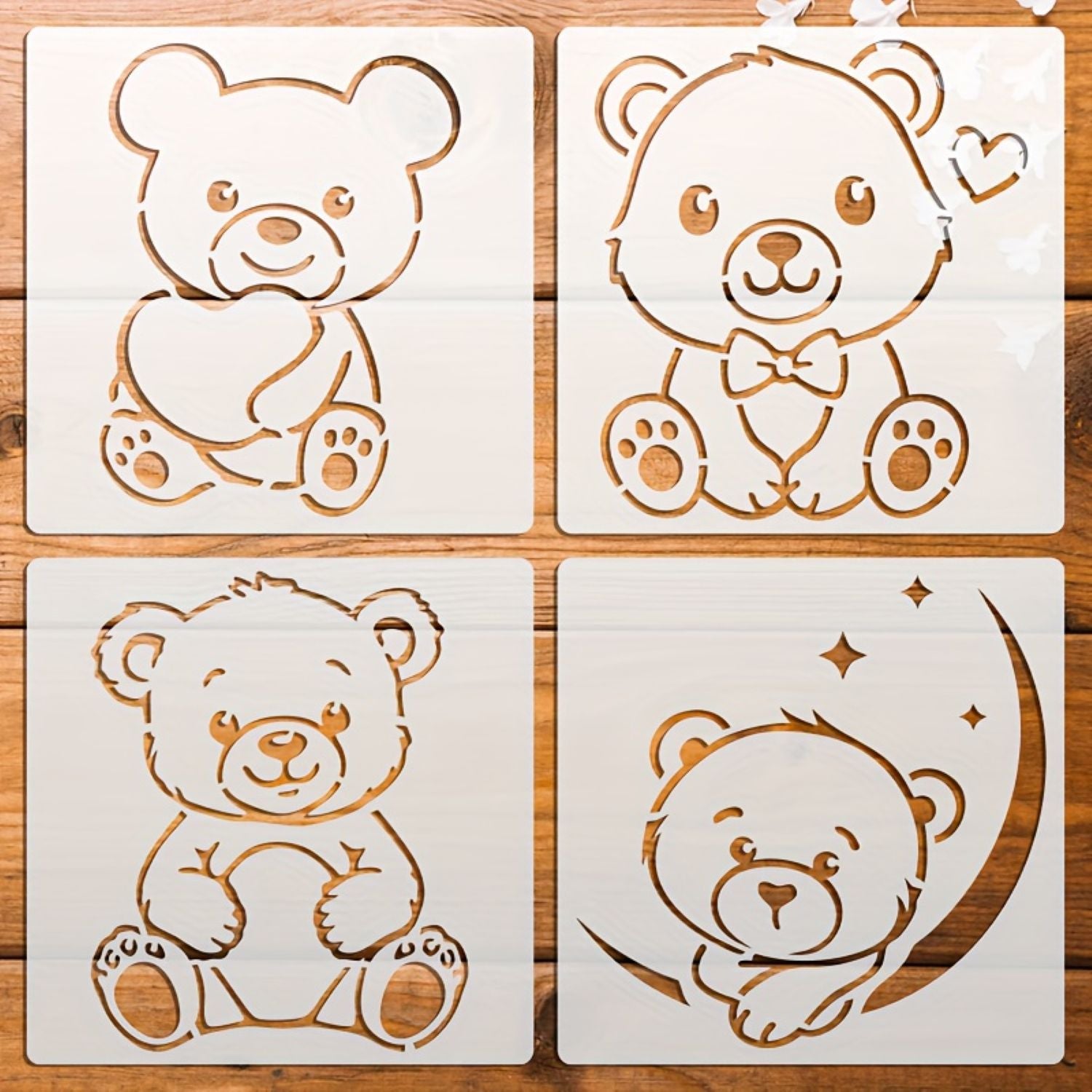 Bear stencils for kids painting and craft projects