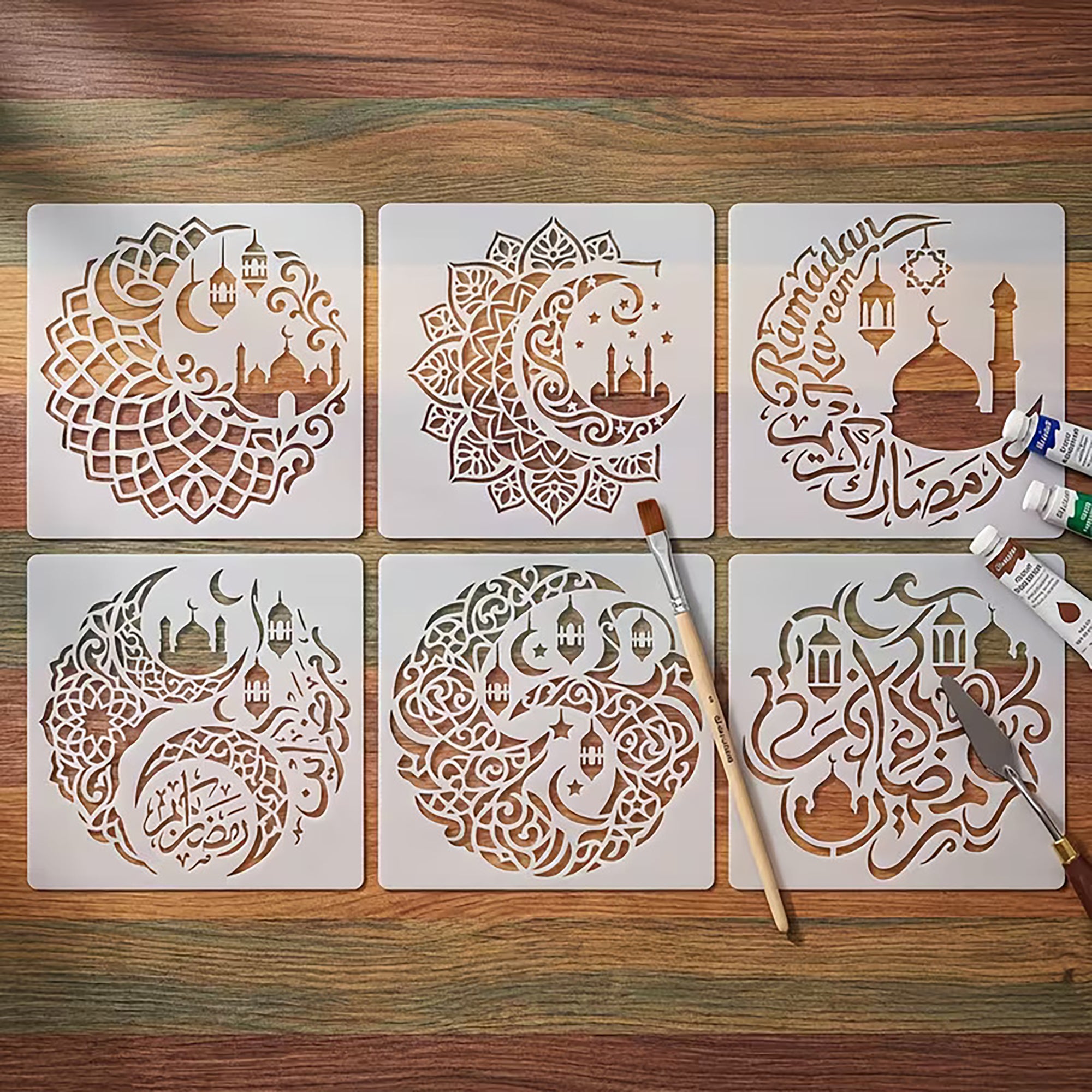 eid mubarak stencil diy
