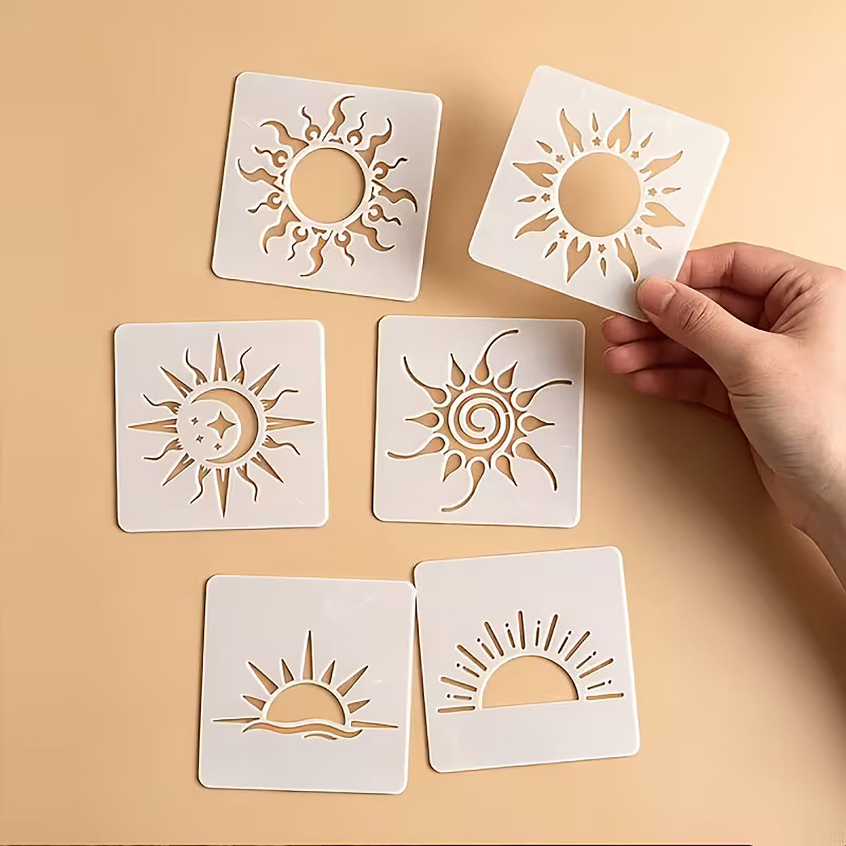 reusable sun stencil for diy art and craft projects