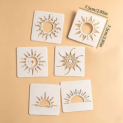 sun theme painting stencil for wall and canvas art
