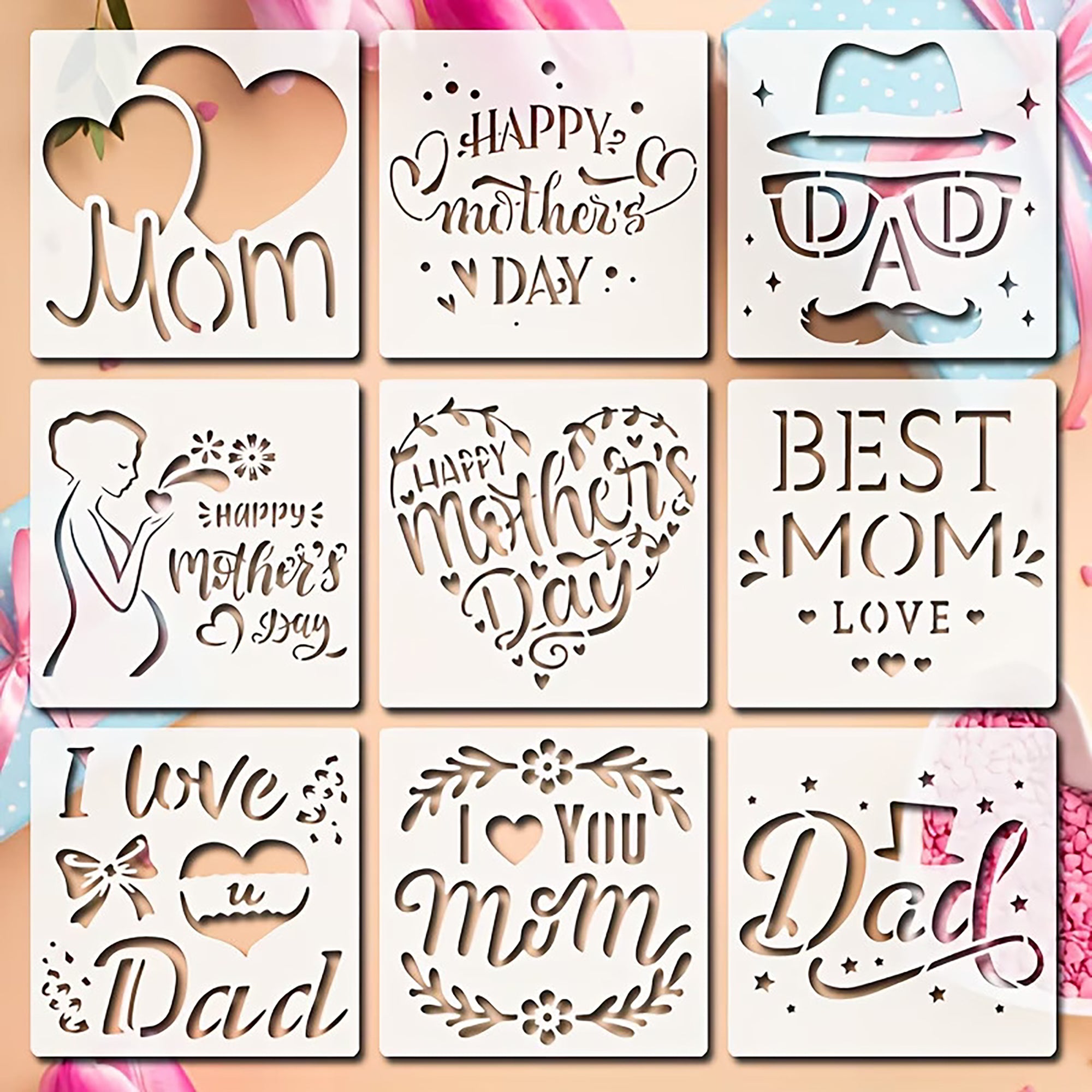 happy mothers day stencil for painting