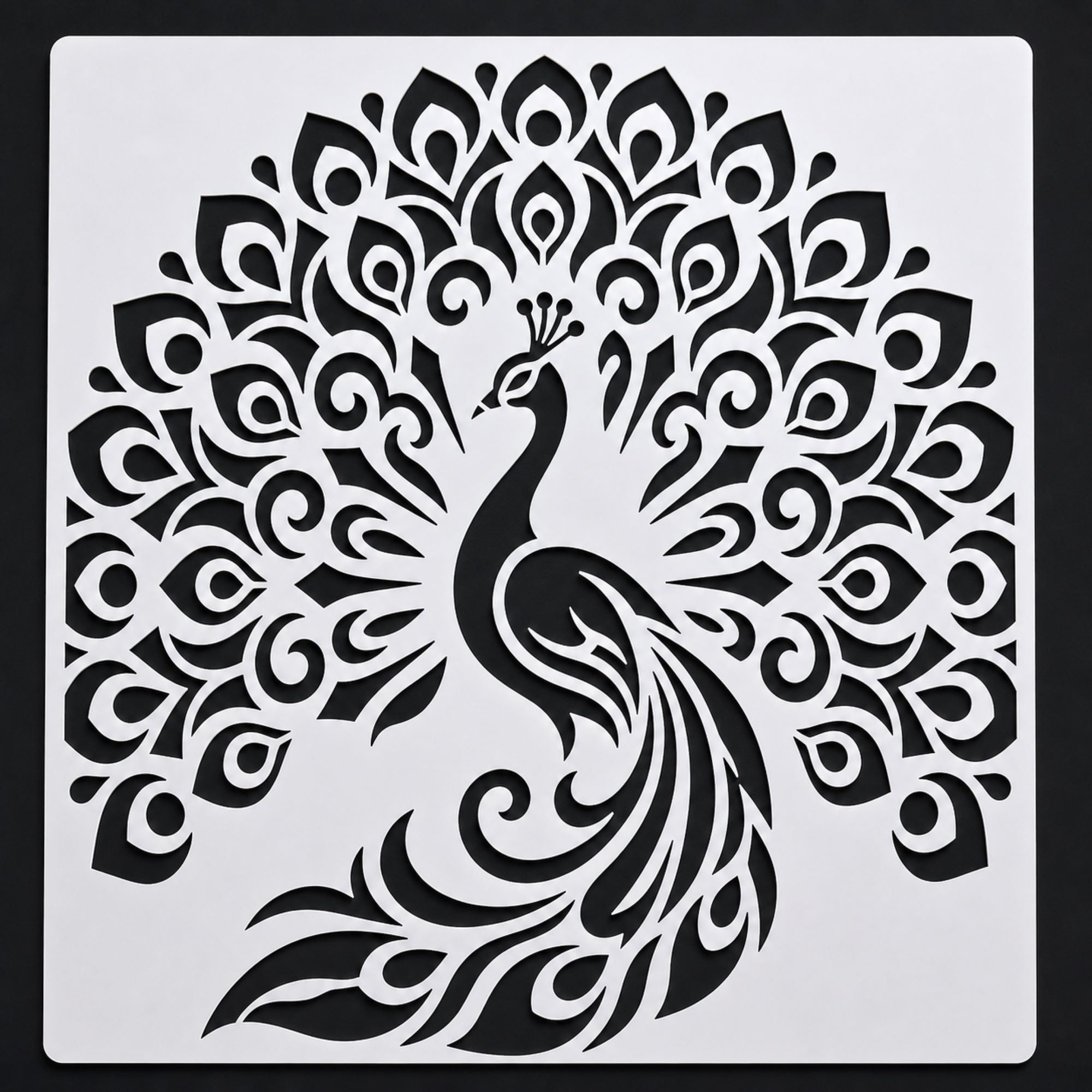 peacock mandala reusable painting stencil for diy art projects