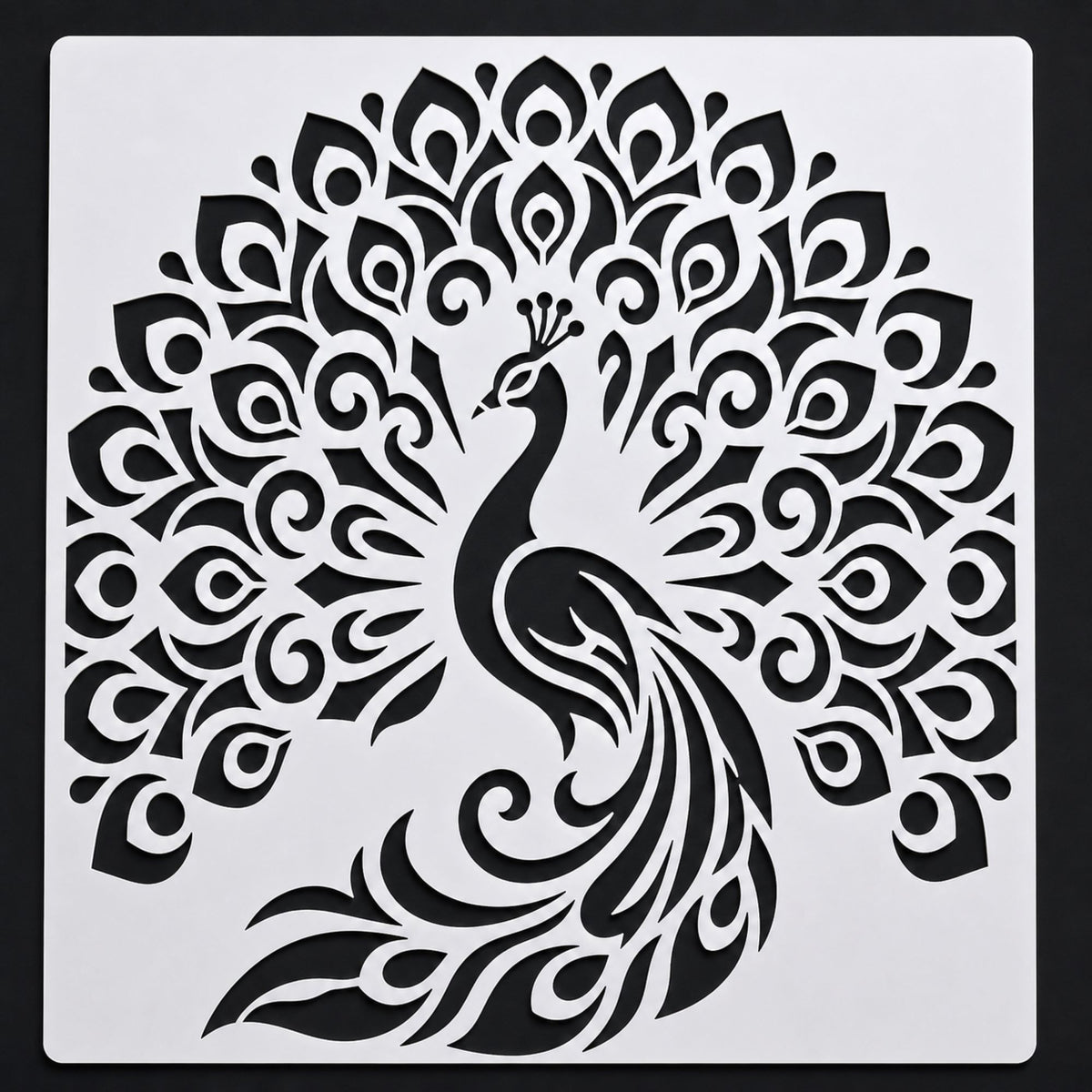 peacock mandala reusable painting stencil for diy art projects