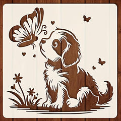 puppy butterfly stencil for kids painting
