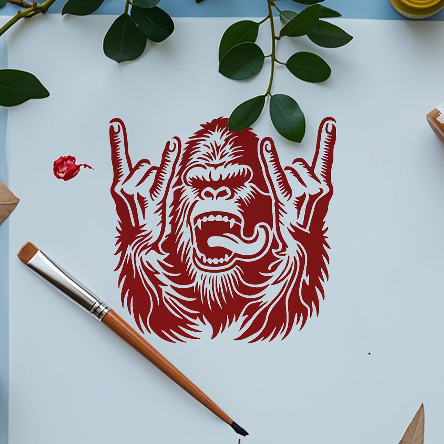 gorilla design stencil for furniture painting