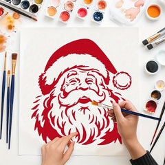 santa beard sleigh stencil