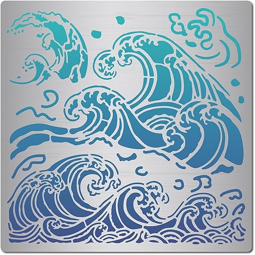 sea waves metal stencil