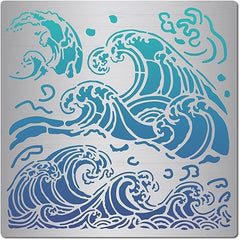 sea waves metal stencil