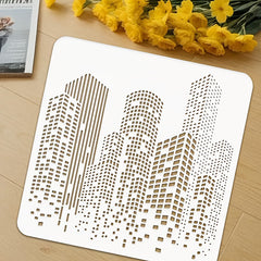 city skyline stencil for texture art
