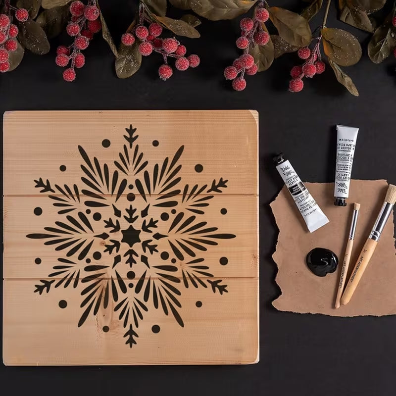 reusable snowflake craft stencil
