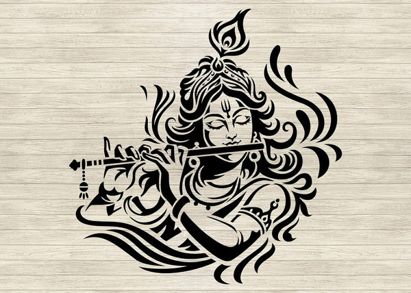 Cliths Shri Krishna Stencil for Painting Hindu God Stencil for Wall Art, Fabric T-Shirt