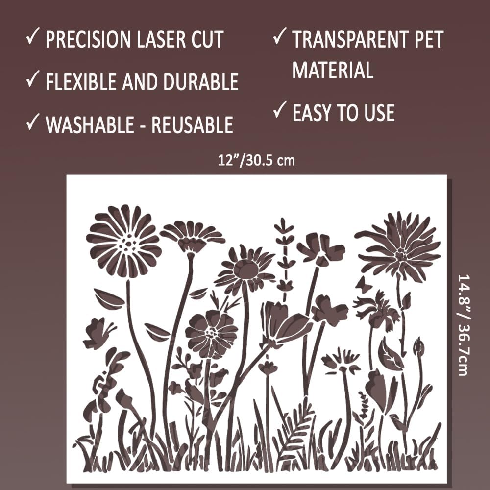 15x12 inch reusable mylar stencil for DIY craft projects