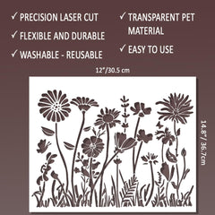 15x12 inch reusable mylar stencil for DIY craft projects