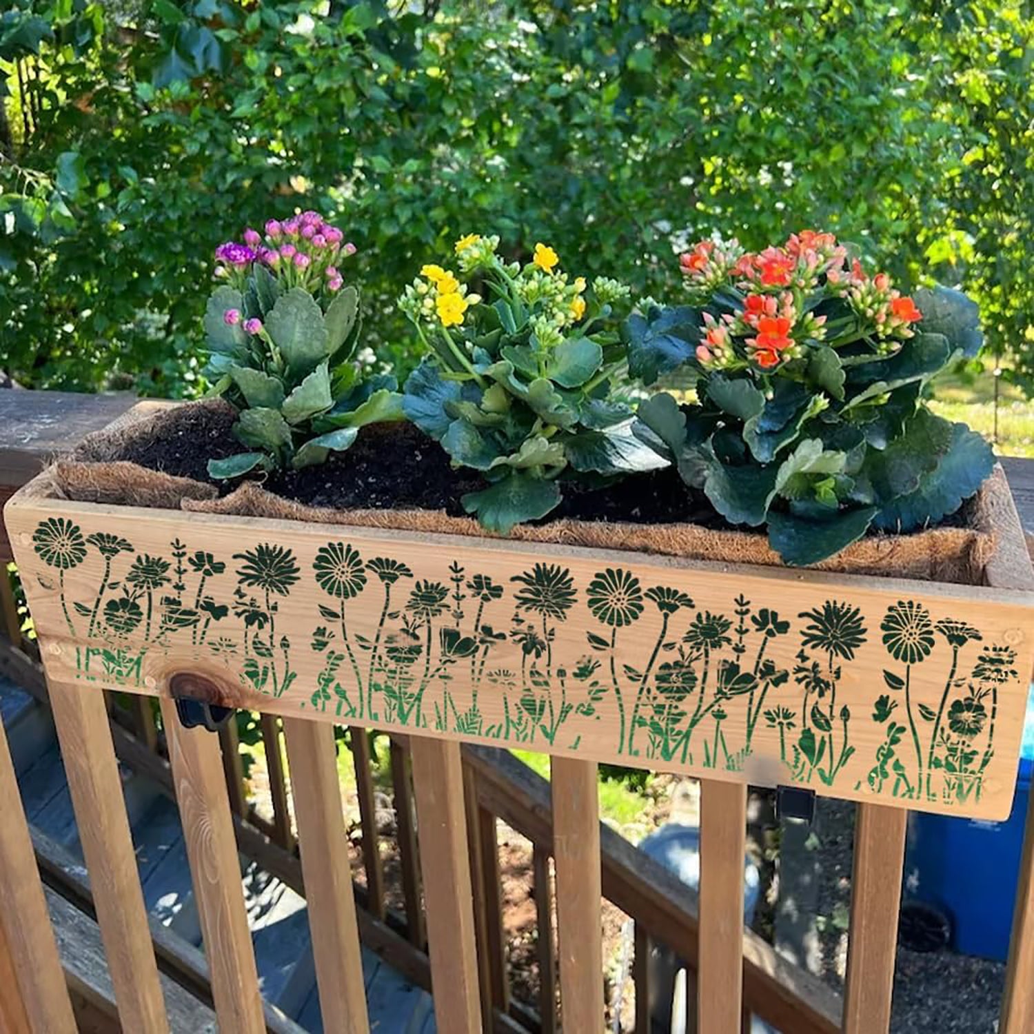 decorative wildflower stencil for home wall art design