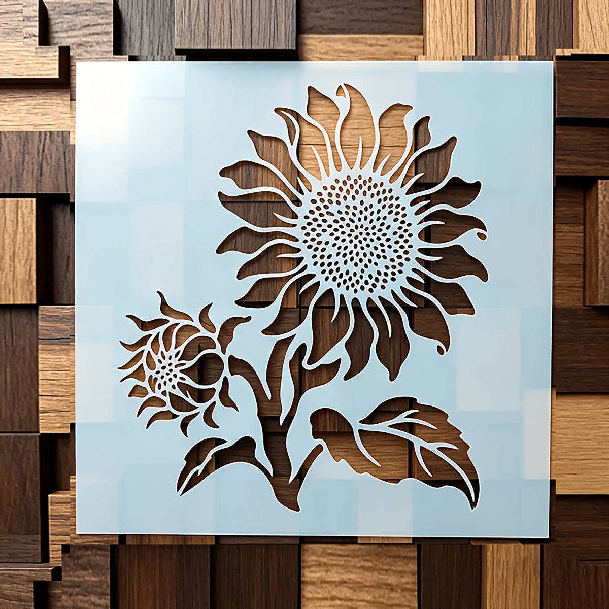 Large Sunflower PET Painting Stencil for DIY Art & Craft, Reusable Plastic Template for Wood, Wall, Fabric, Furniture & Canvas,  Pack of 1, Cliths