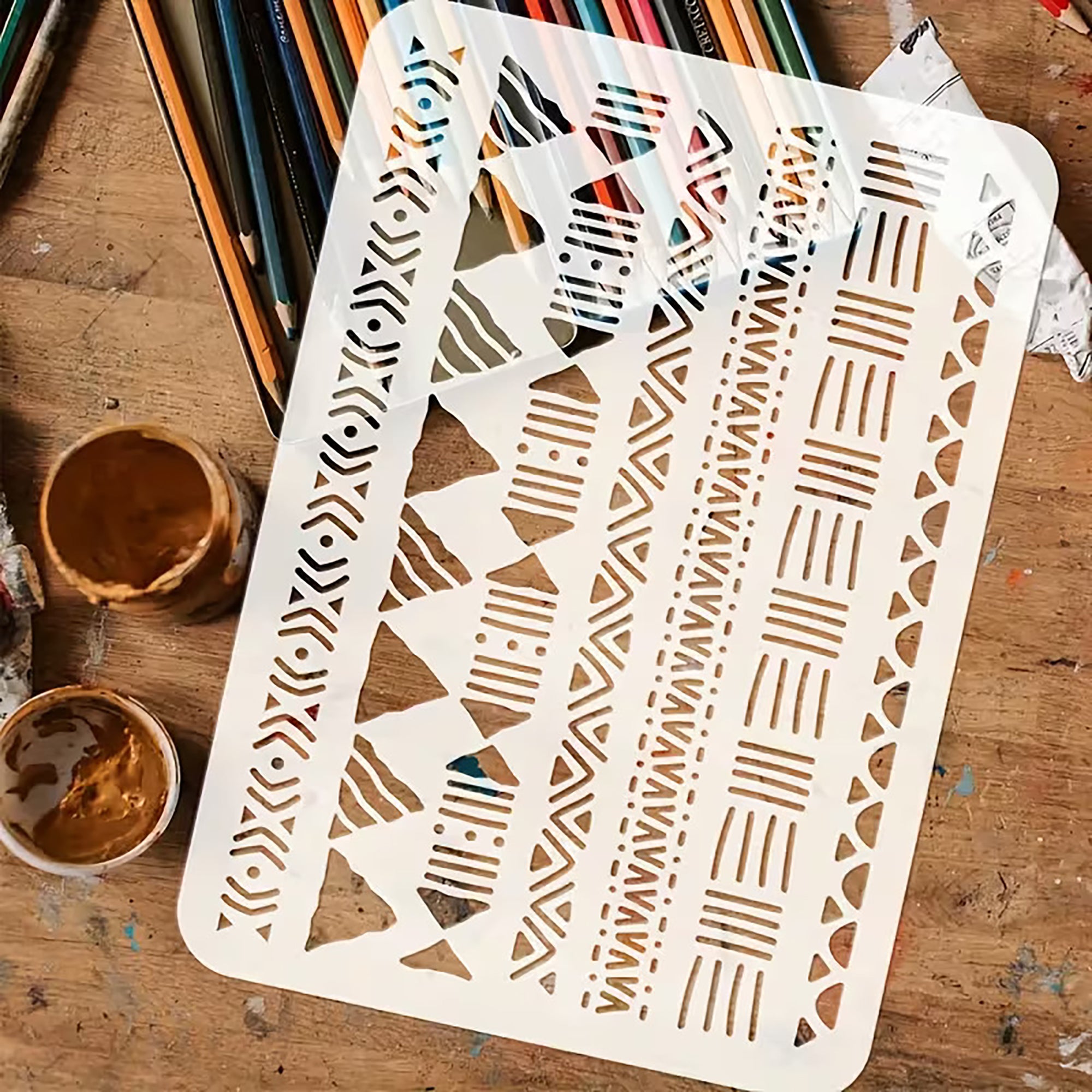 reusable border stencil for mdf board painting

