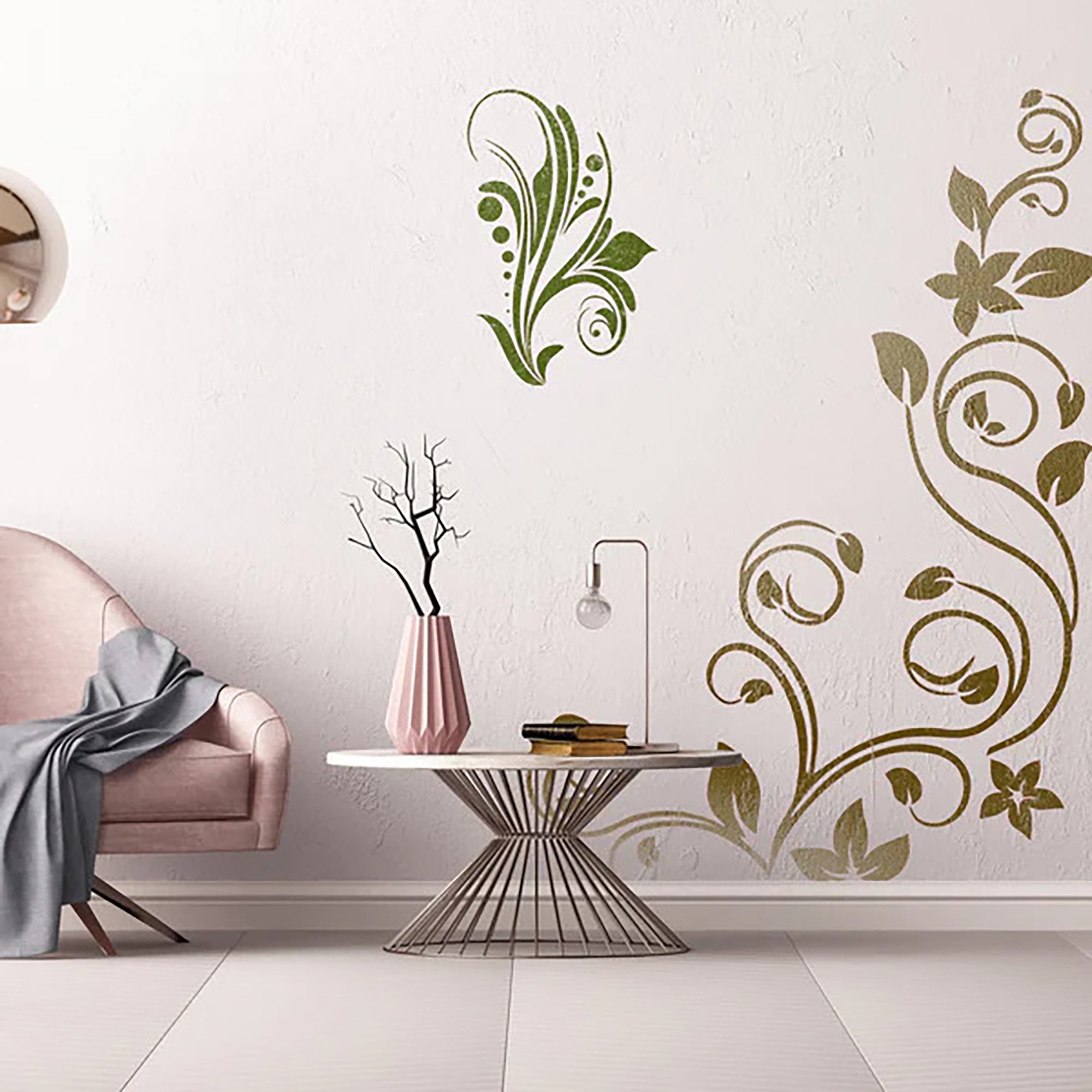 floral border stencil for fabric painting
