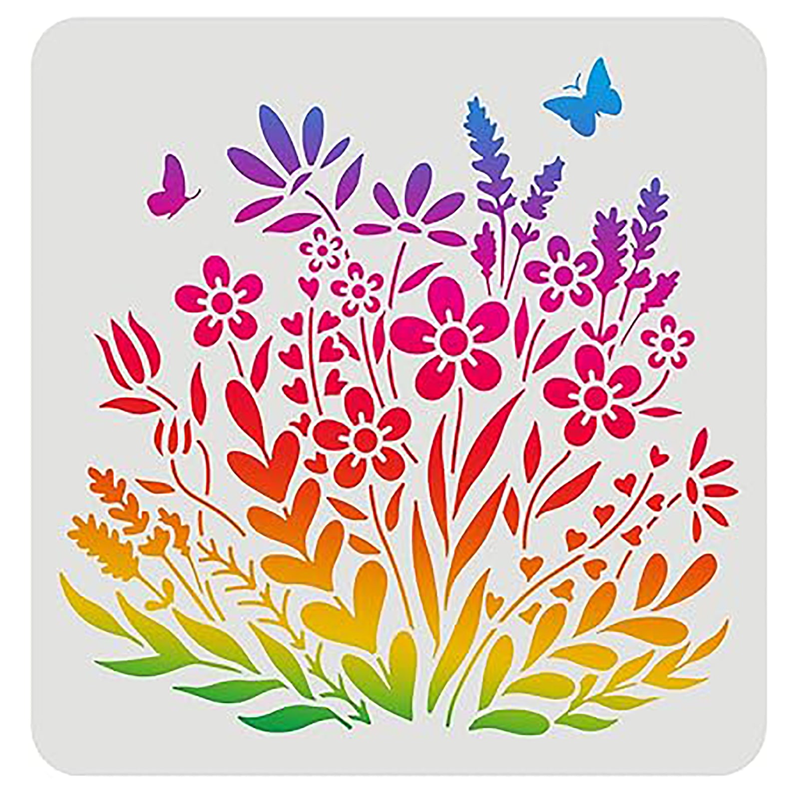 wildflowers stencil diy
