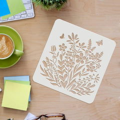 floral stencil painting

