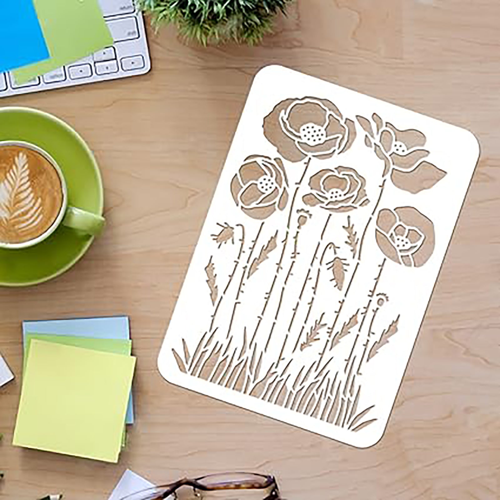 blooming flower stencil
