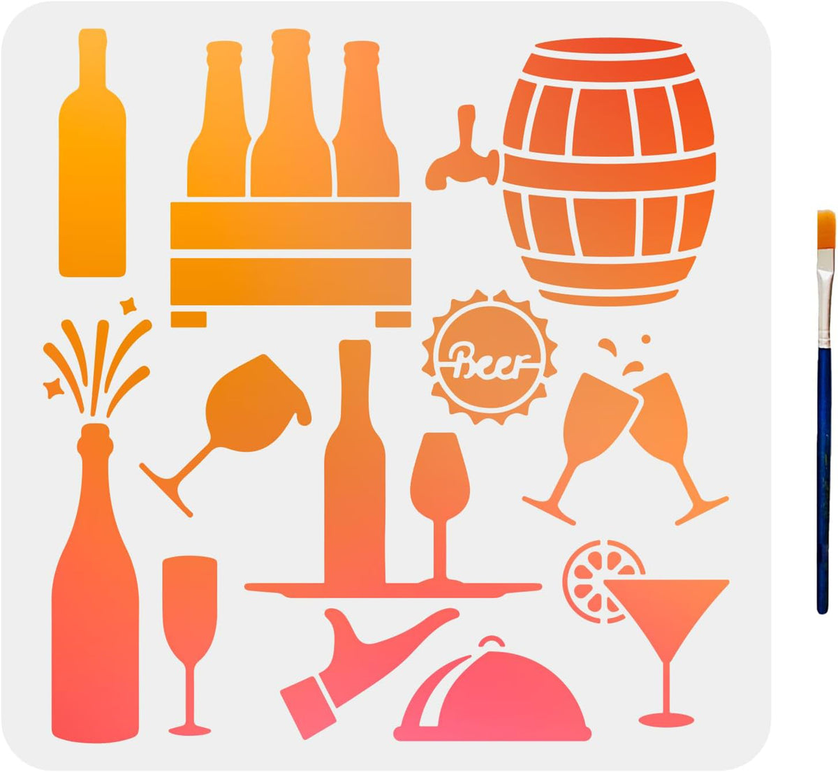 wine glass stencil