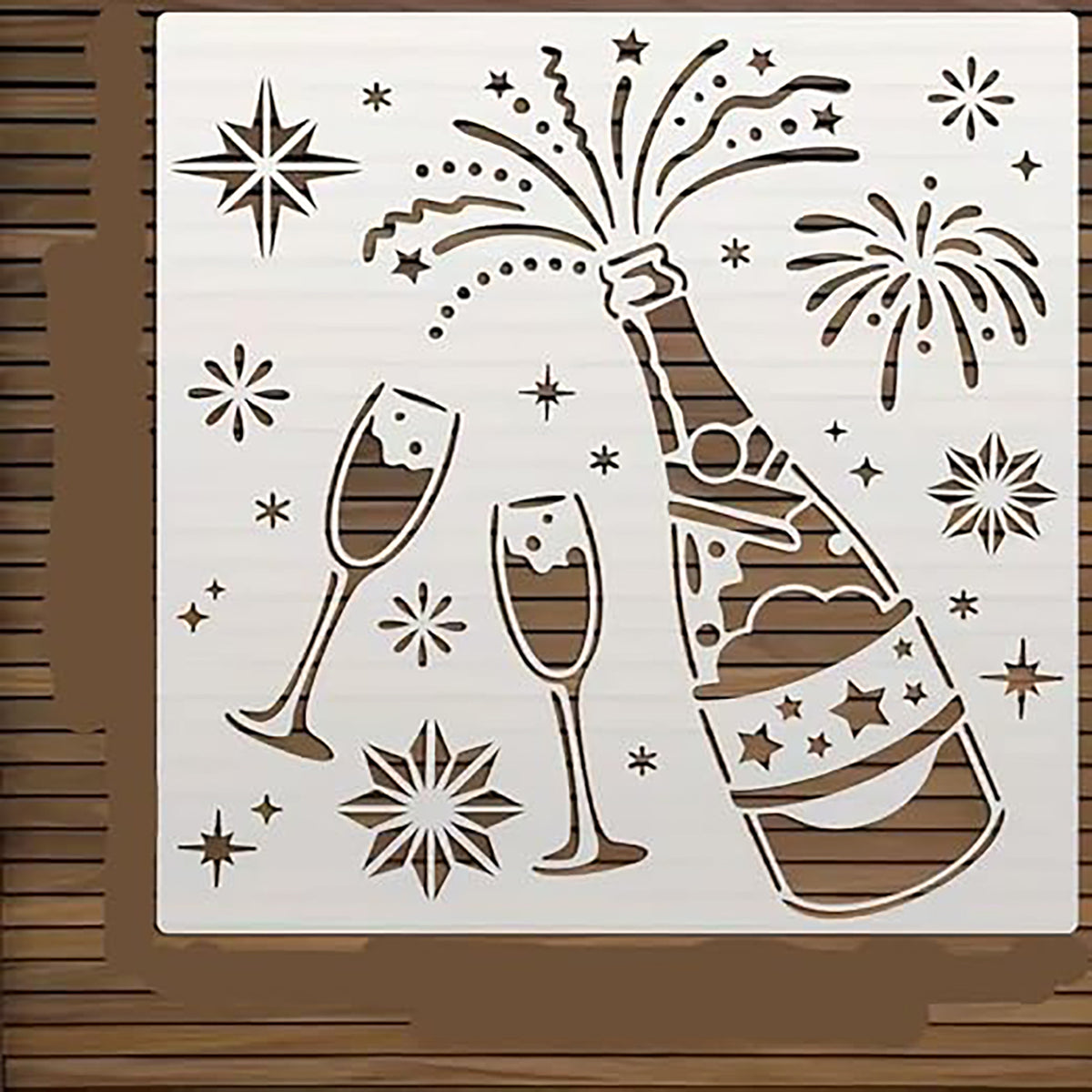champagne celebration painting stencil