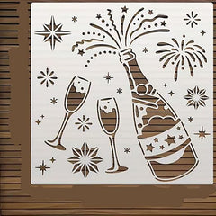 champagne celebration painting stencil