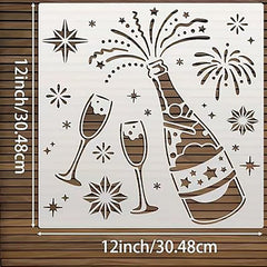 new year fireworks art stencil