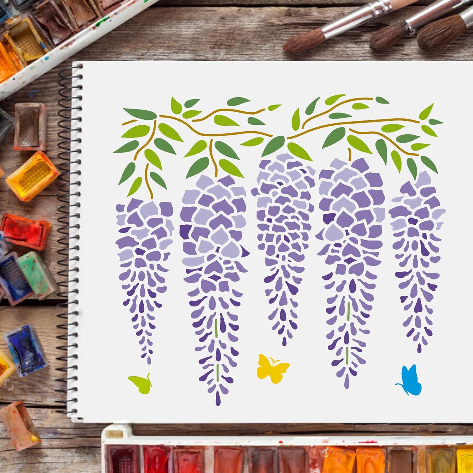 wall painting floral stencil
