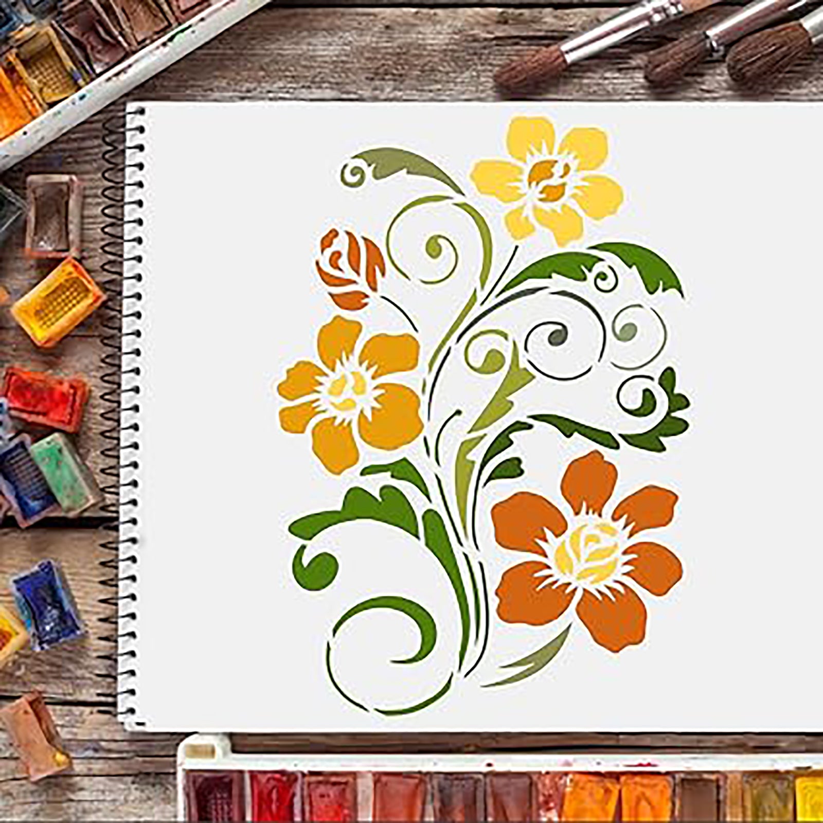 floral stencil design
