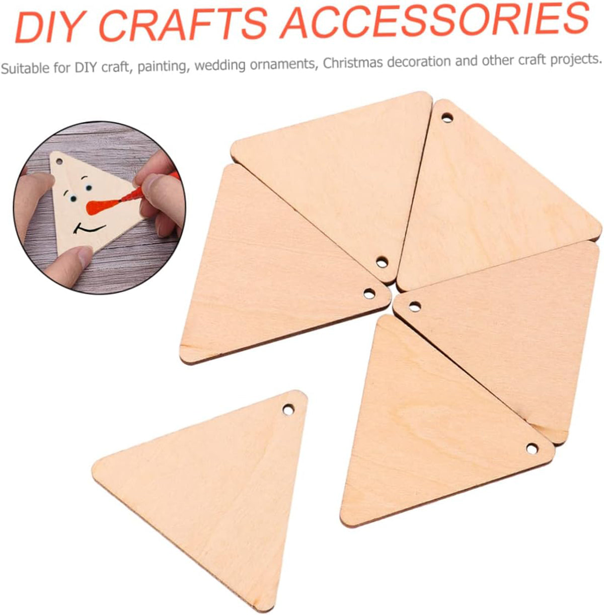 unfinished triangle wood pieces for party decorations