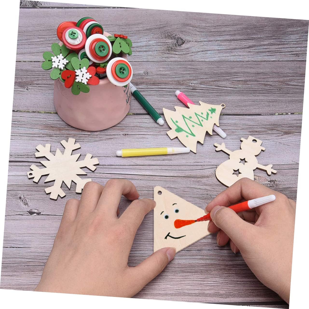 natural wood triangle shapes for handmade DIY ornaments