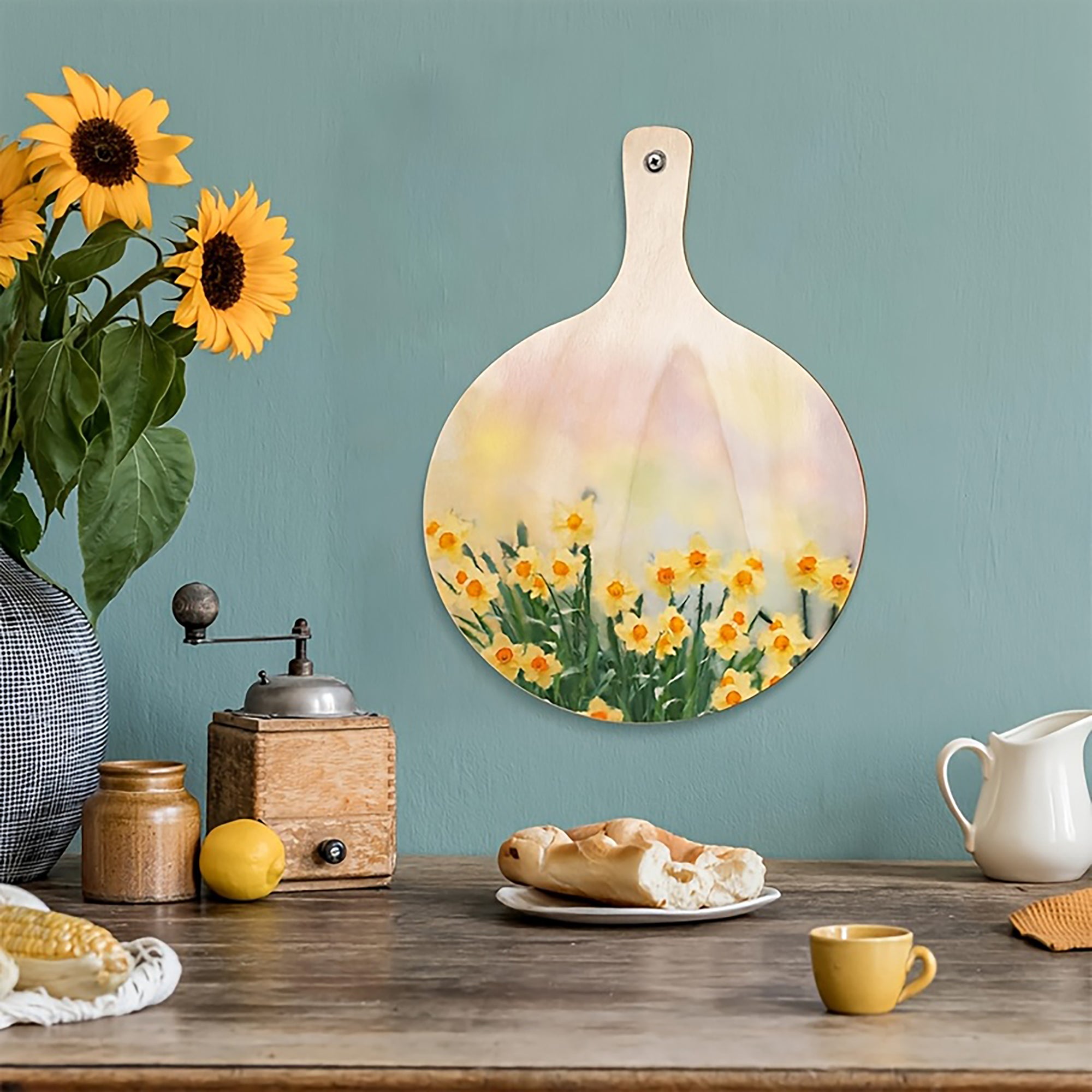 wooden round boards with handles for wedding and event crafts