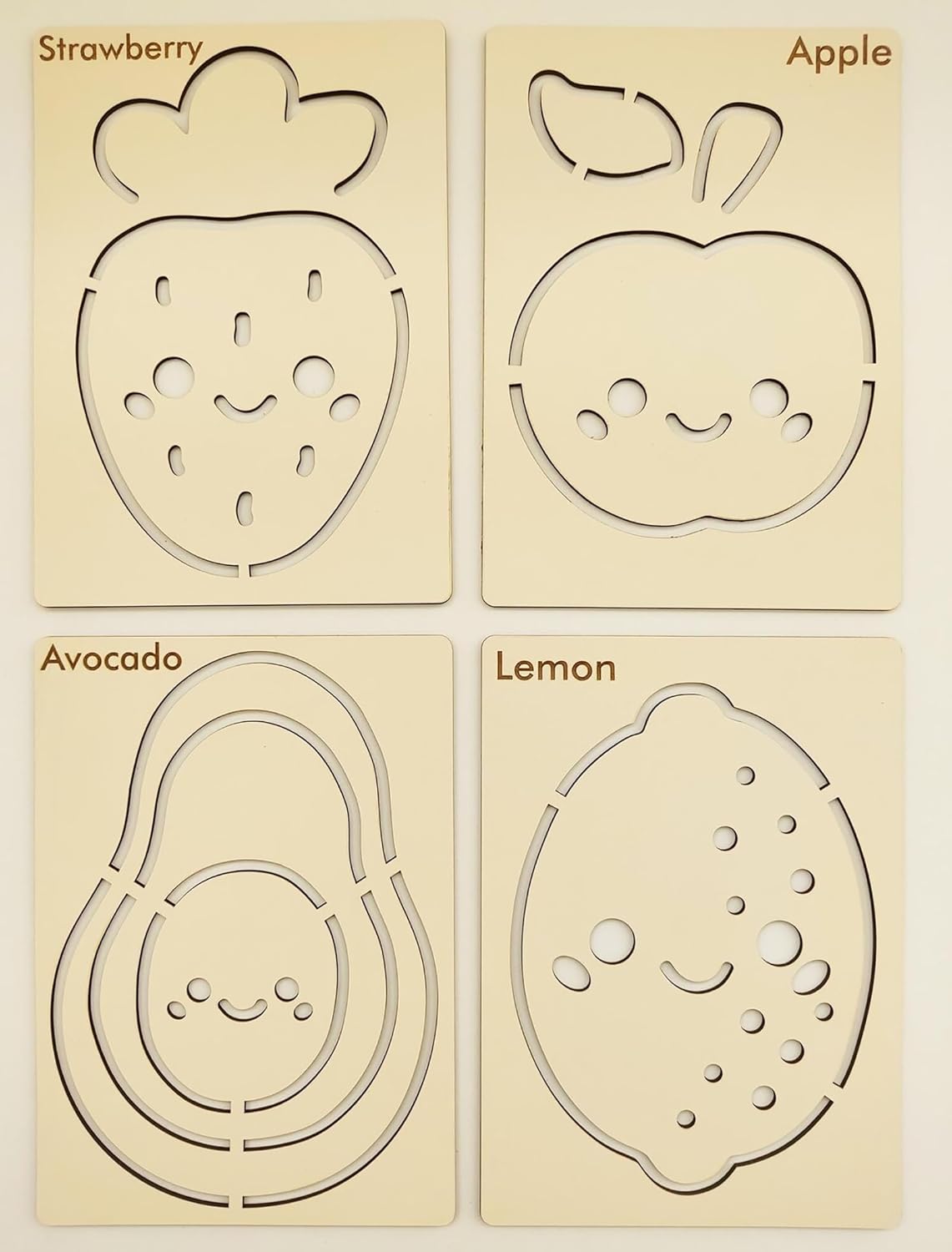 engraved fruit drawing practice board