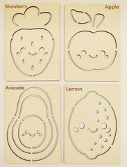 engraved fruit drawing practice board