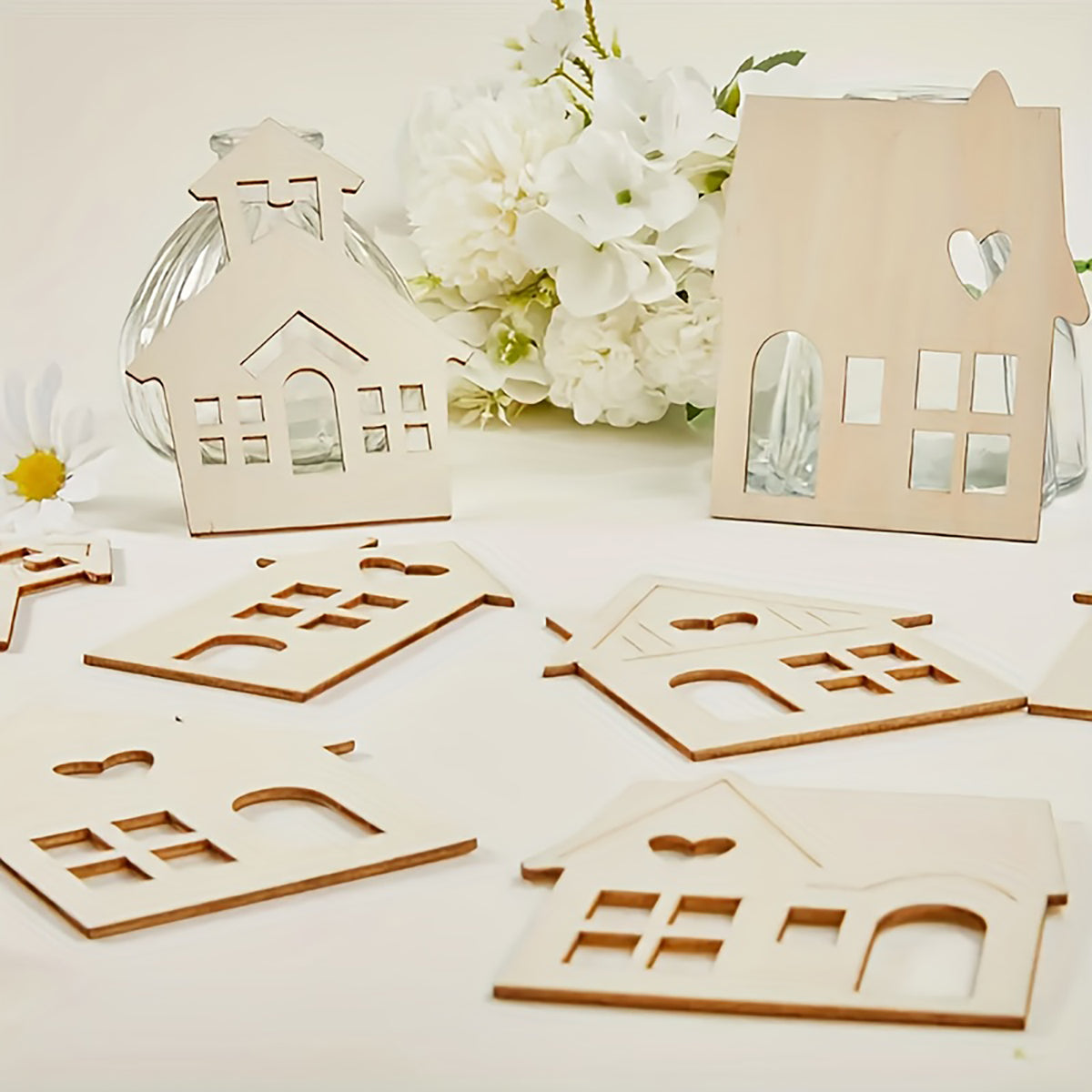 wooden house cutouts