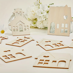 wooden house cutouts
