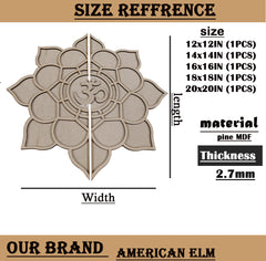 American Elm 2-Layer Rangoli Cutout with OM Symbol Decorative MDF Panel DIY Hindu Festival & Home Décor