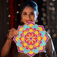 wooden rangoli mat