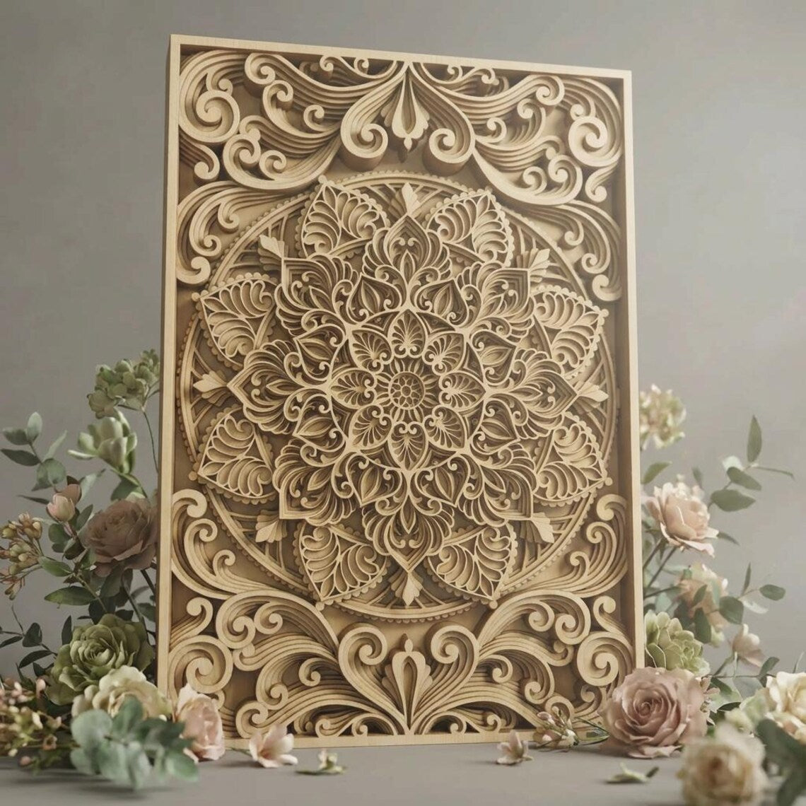wooden geometric wall art for entryway