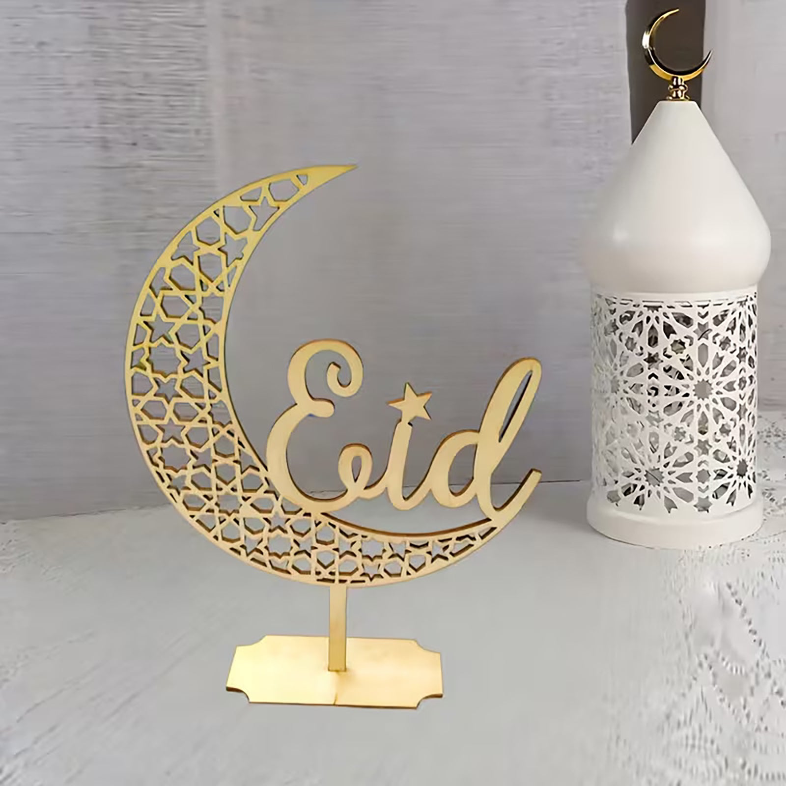 Crafted from pine wood, this decor piece supports light customization using